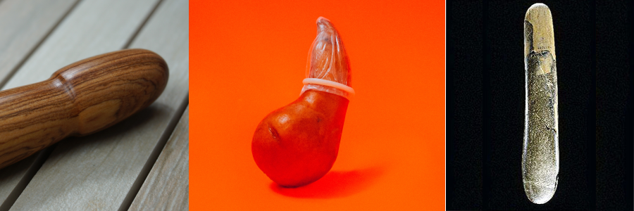 a collage of elongated items