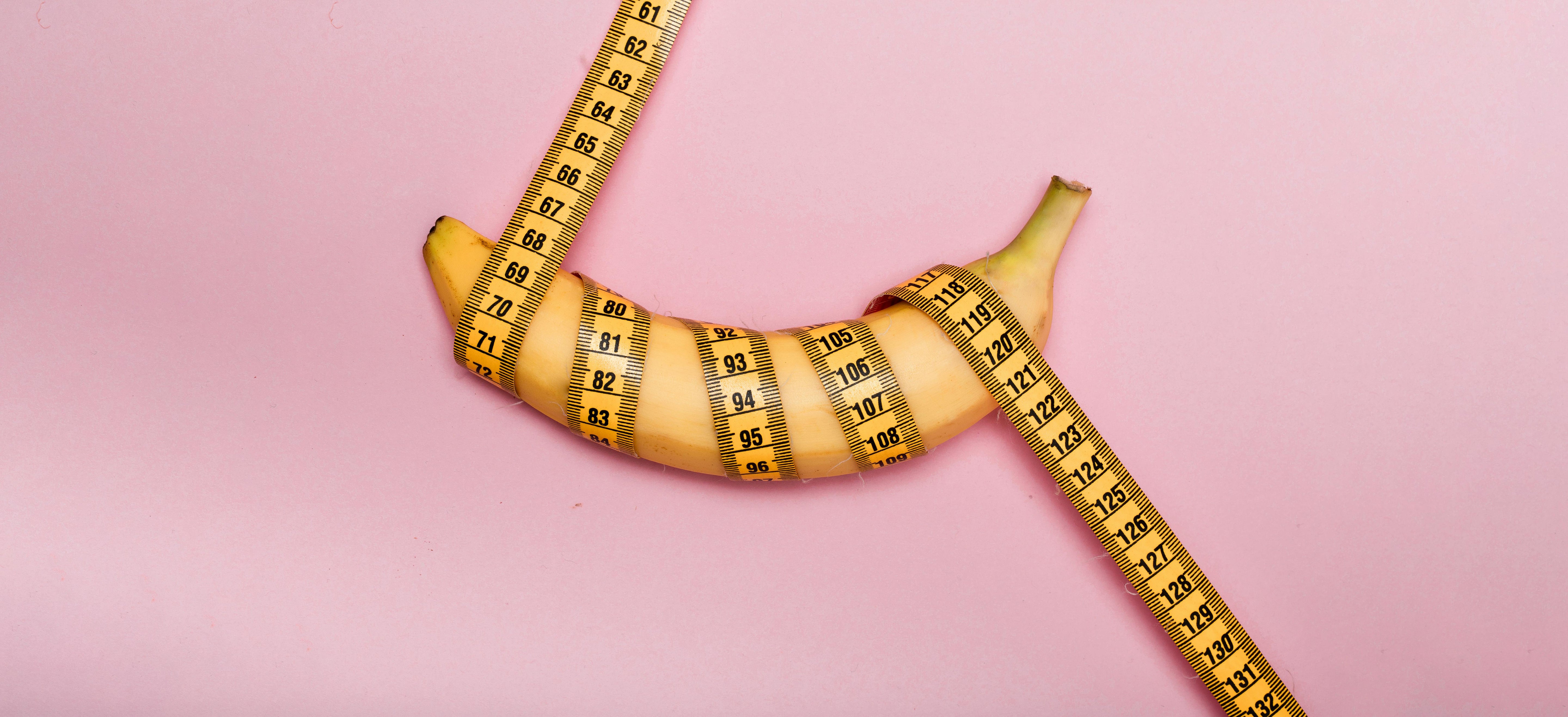 Banana wrapped in measure tape