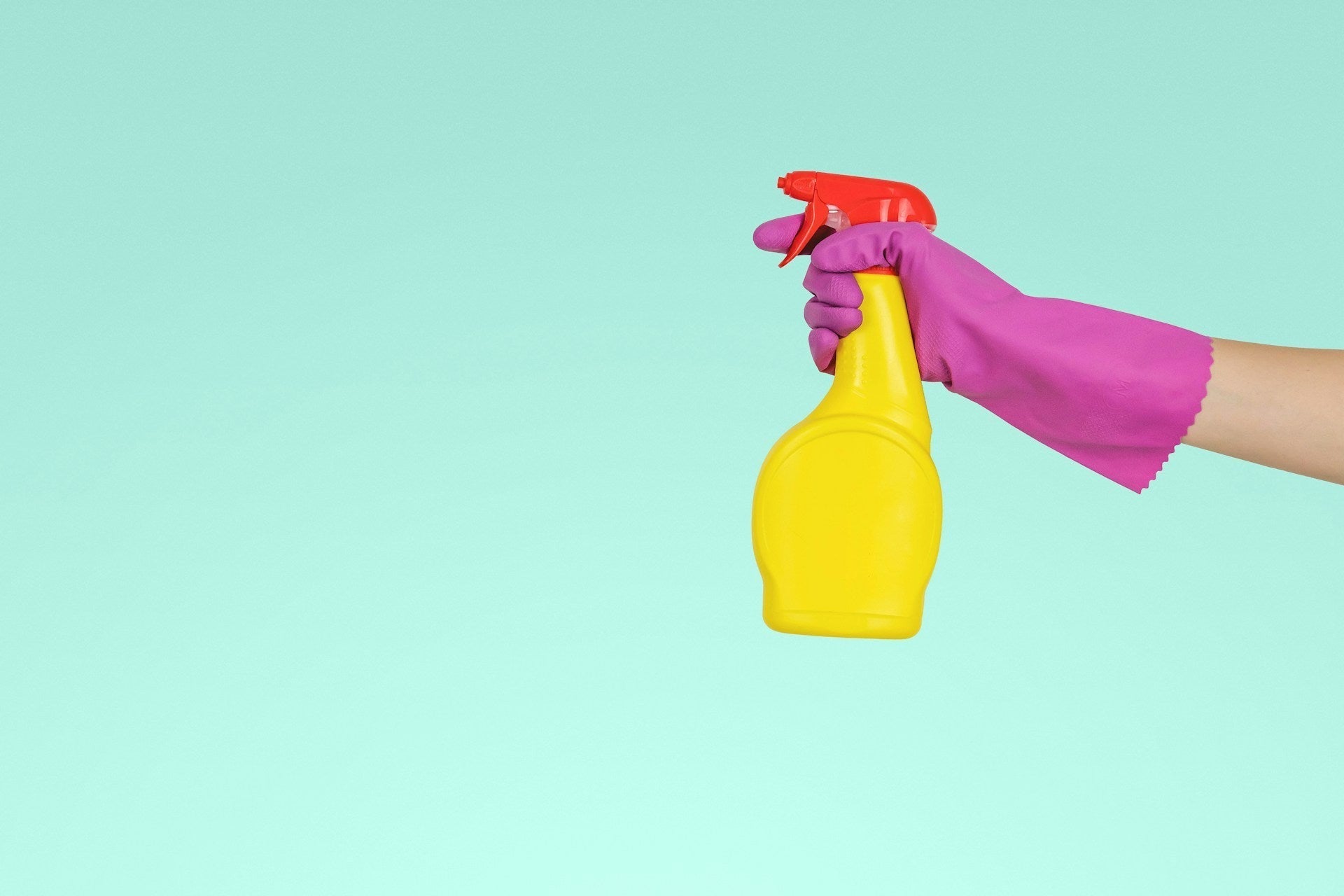 a spray bottle prepared to spray a silicone sex toy