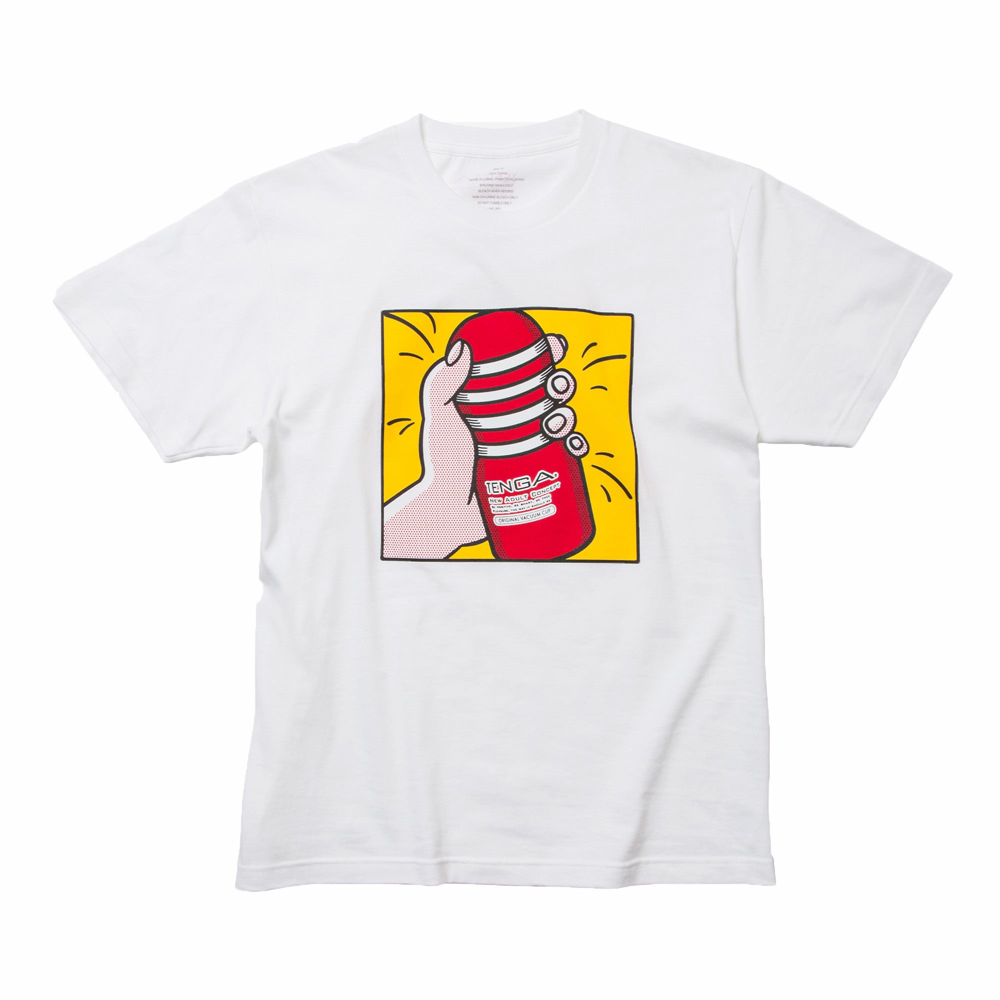 Playing with TENGA T-SHIRT White x Yellow