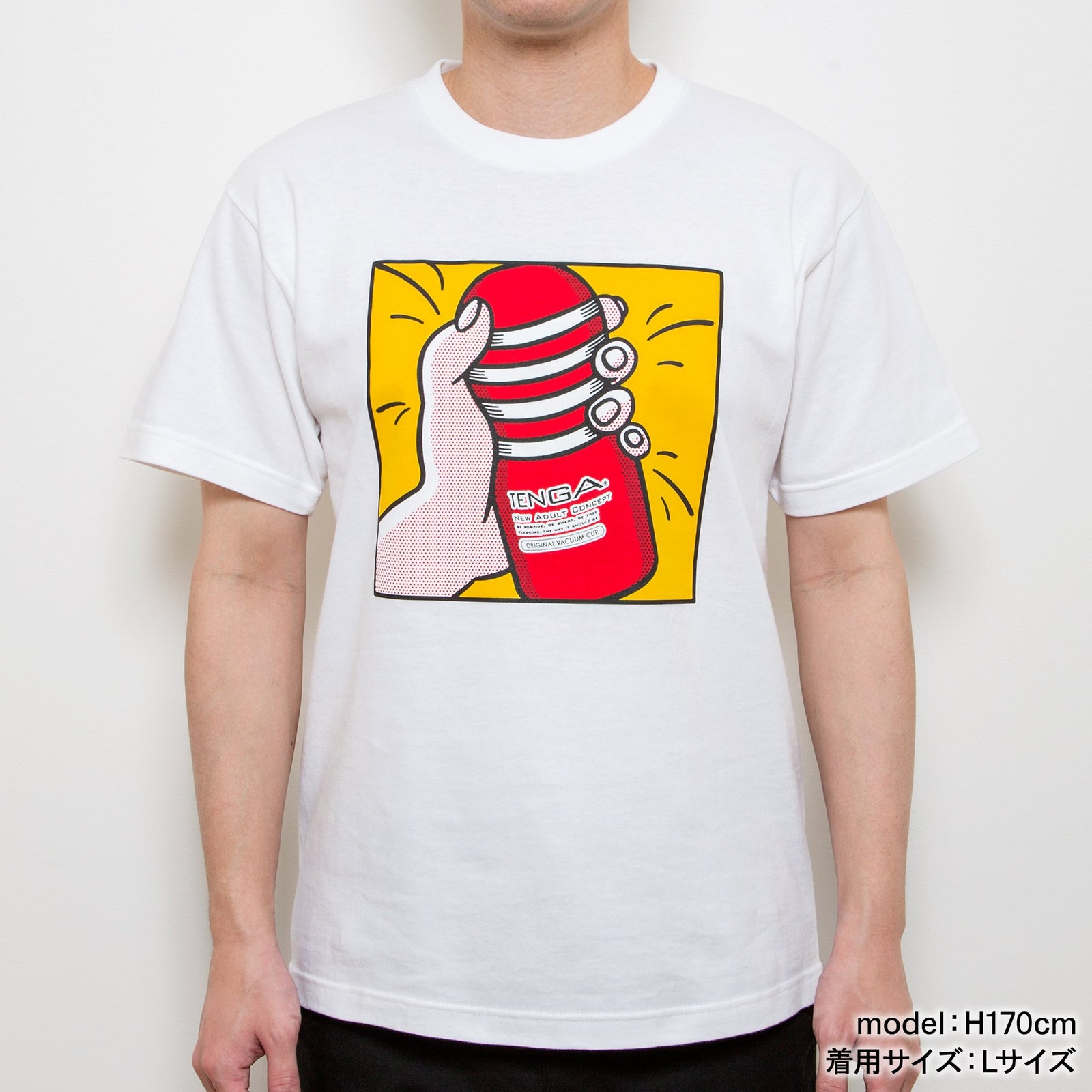 Playing with TENGA T-SHIRT White x Yellow – TENGA STORE USA