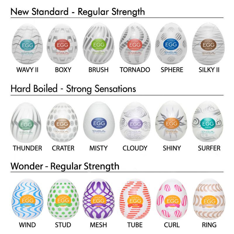 TENGA Easy Ona-Cap Eggs Wonder Variety 6-Pack Stroker Male Masturbator Set